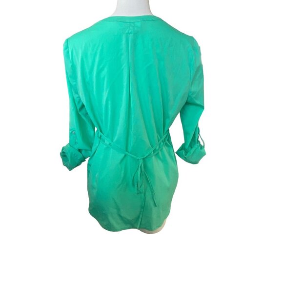 Motherhood Maternity Size Medium M Blouse Shirt Spring Summer Work Top Green *1C - Picture 3 of 9
